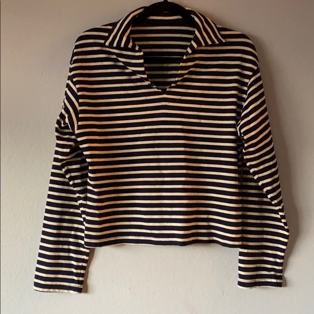 SM | long sleeve stripe with collar